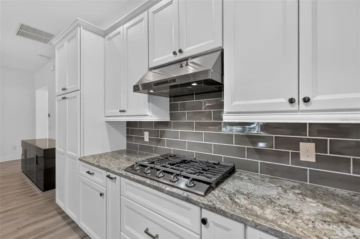 Kitchen - pantry on the left has roll out drawers