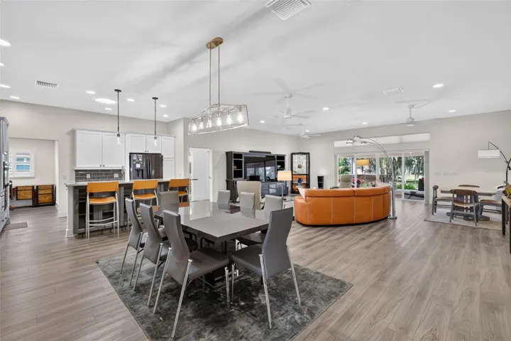 Open-Concept living, dining and kitchen areas