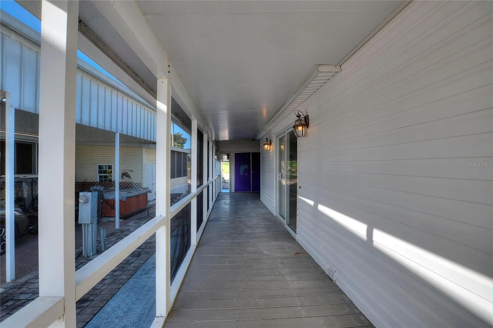 Covered porch and walkway to the shed