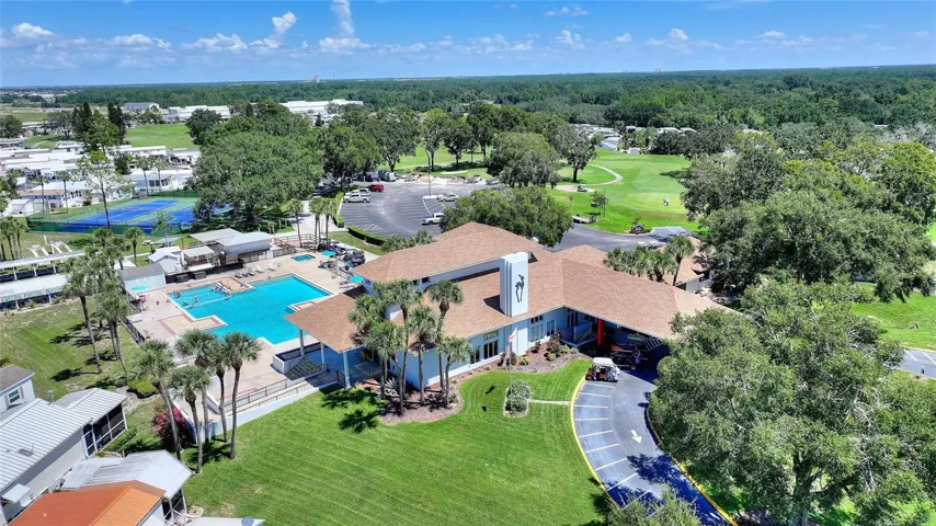 Aerial view of clubhouse