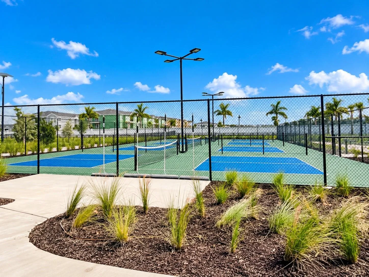 Enjoy an active pickleball community with dedicated courts offering plenty of opportunities for friendly matches, exercise and socializing with neighbors.