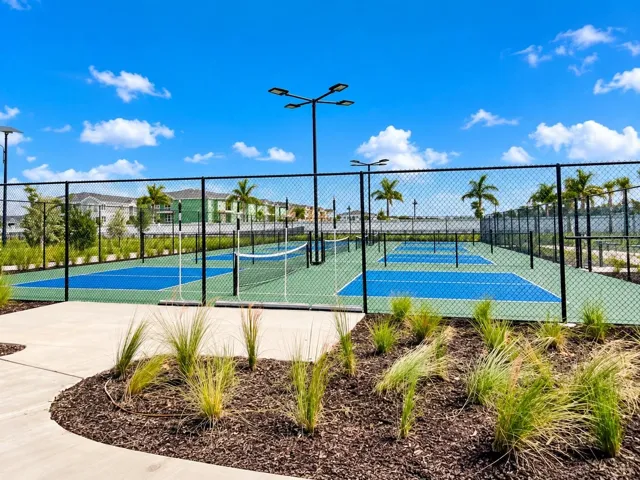 Enjoy an active pickleball community with dedicated courts offering plenty of opportunities for friendly matches, exercise and socializing with neighbors.