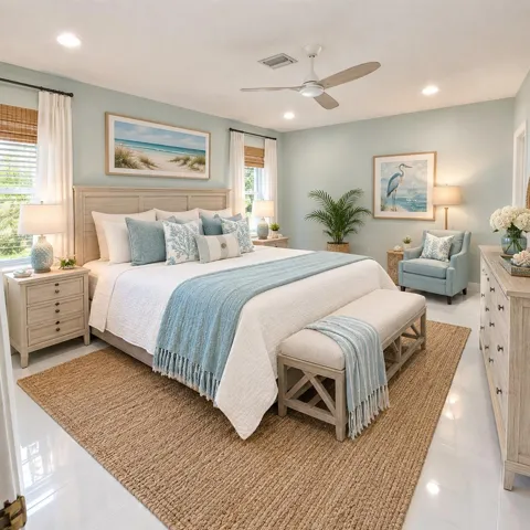 virtually staged master bedroom