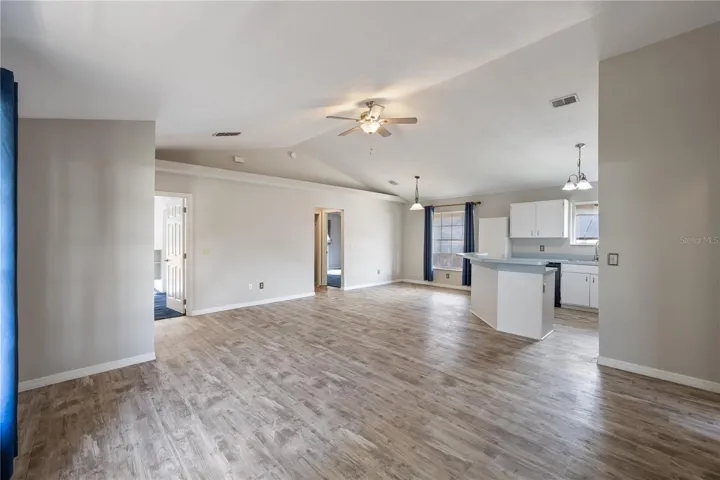 Kitchen, Living, Dining Room Combo