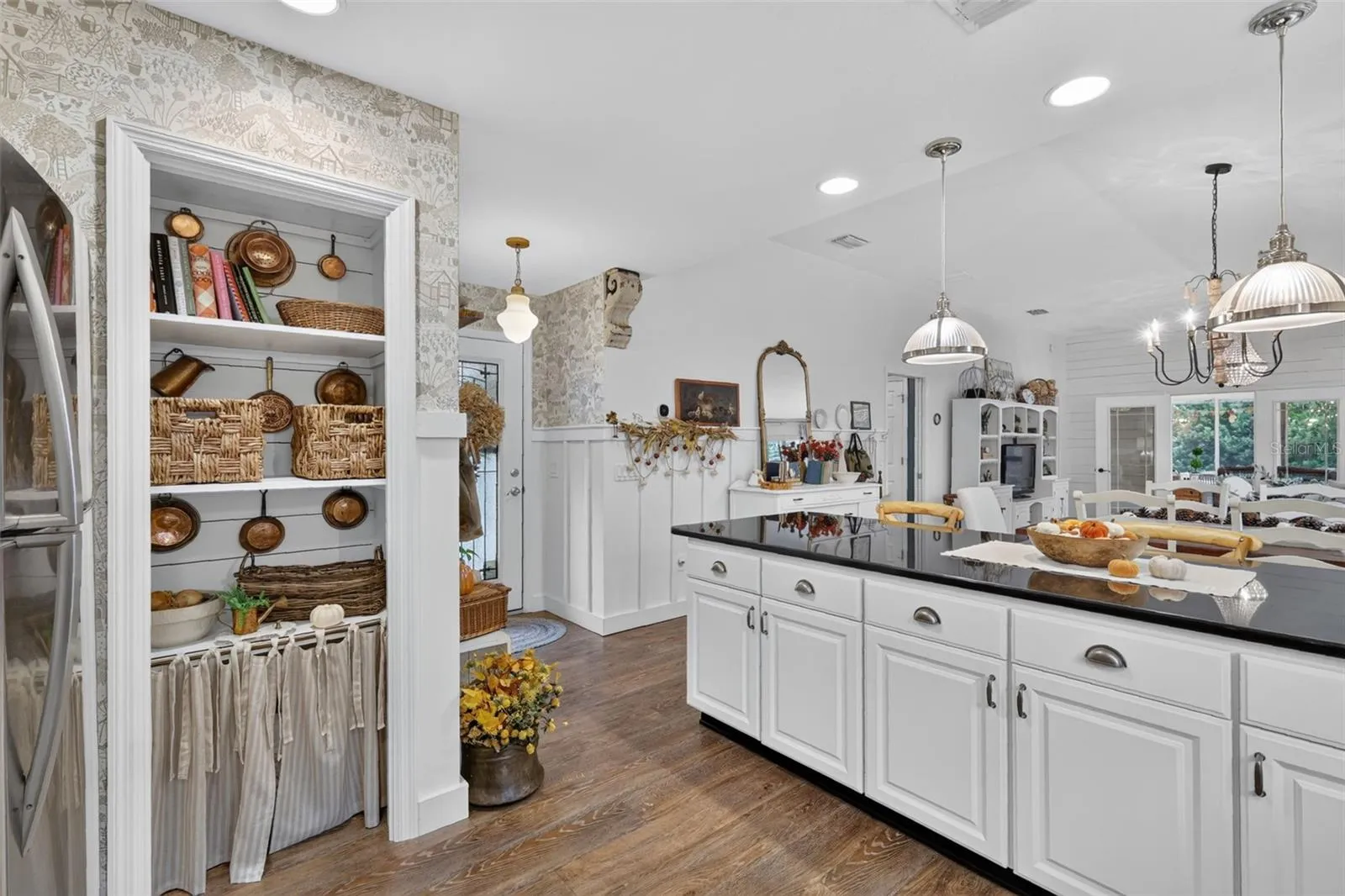 Kitchen Pantry and View to Front Door