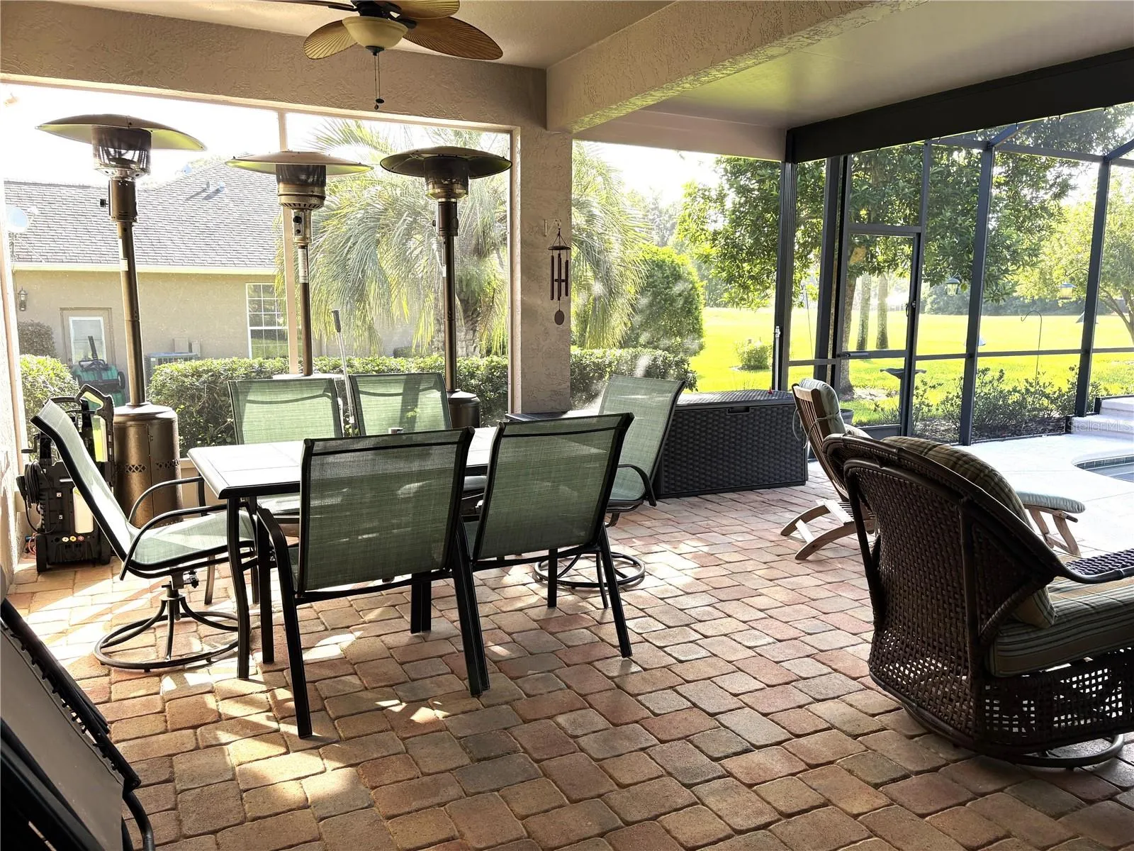 entering lanai from living space through a large slider