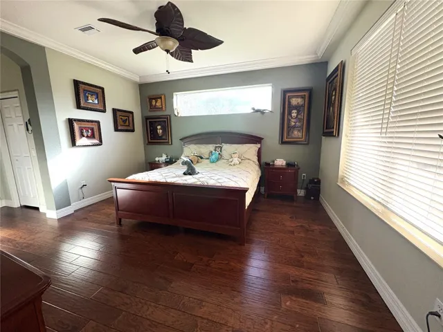 Primary bedroom with entrance off living room