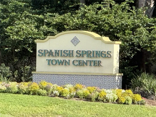 Newer lighted sign on west side (R) of US HWY 441/27 for SPANISH SPRINGS TOWN CENTER
