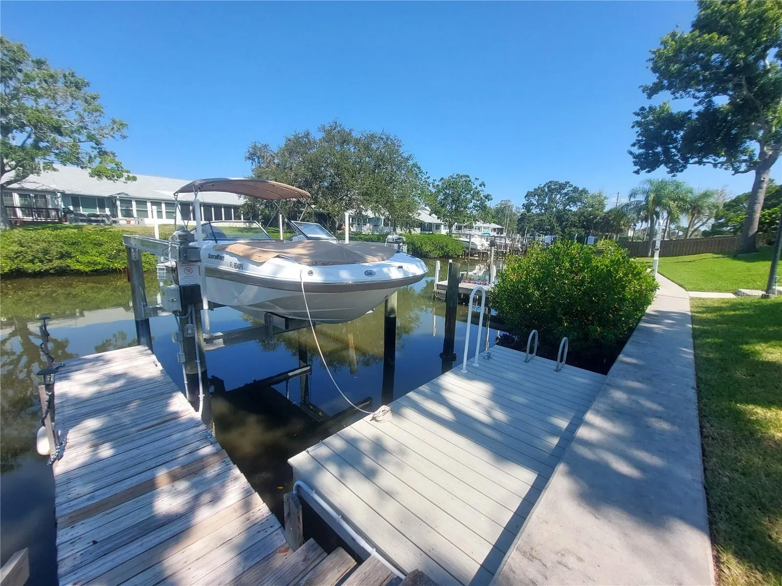 Dock and lift. Boat not included.