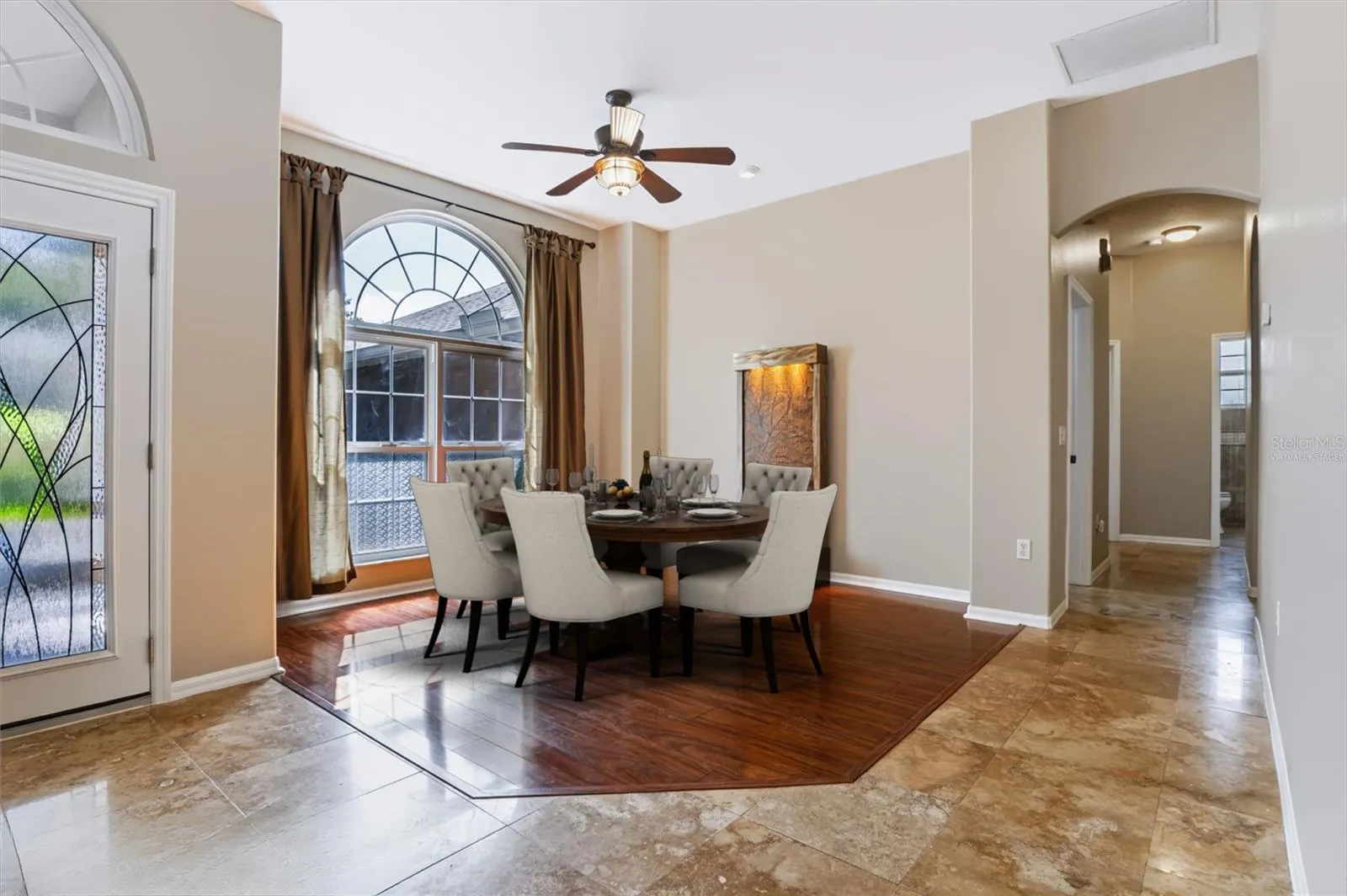 virtually staged dining room