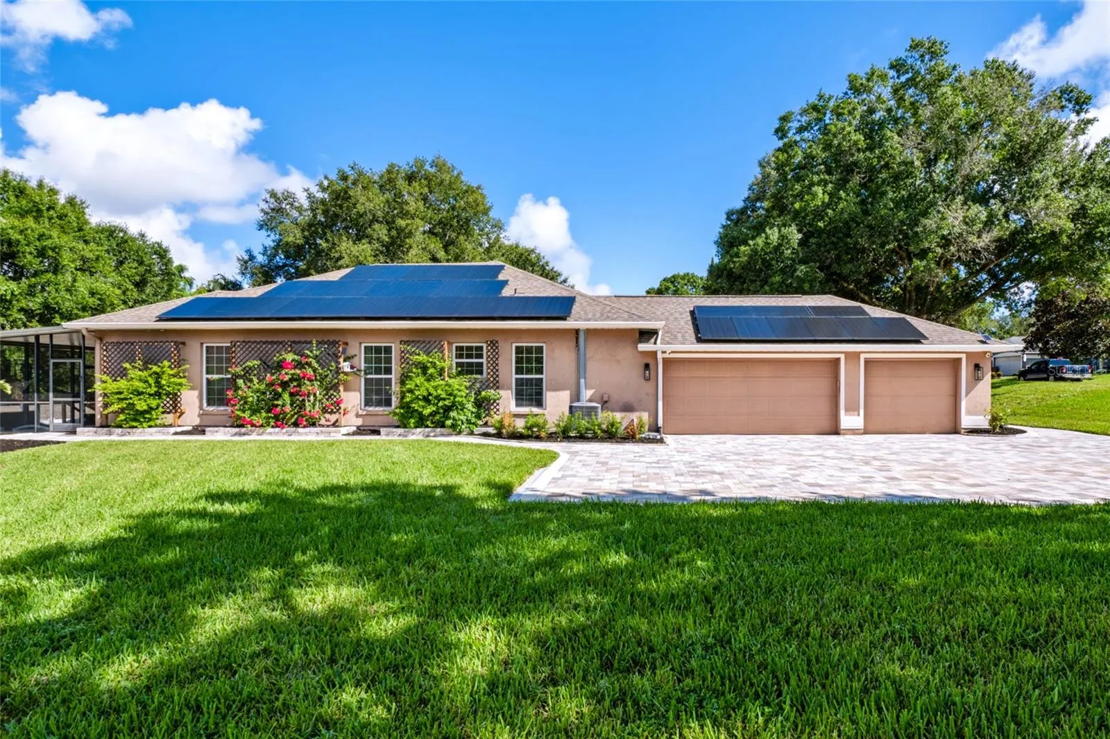 side of home with solar panels