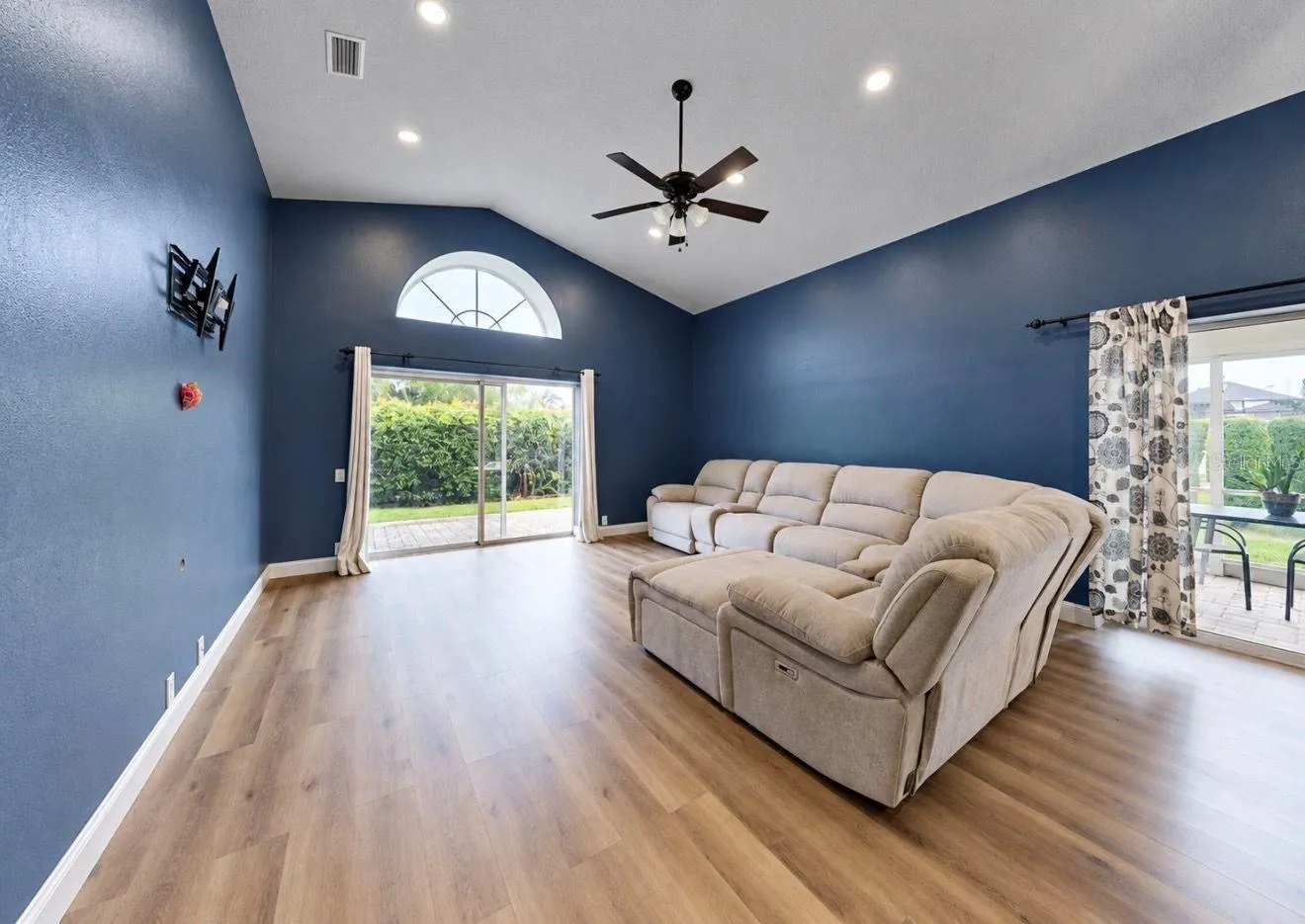 Living Room with Vaulted Ceilings