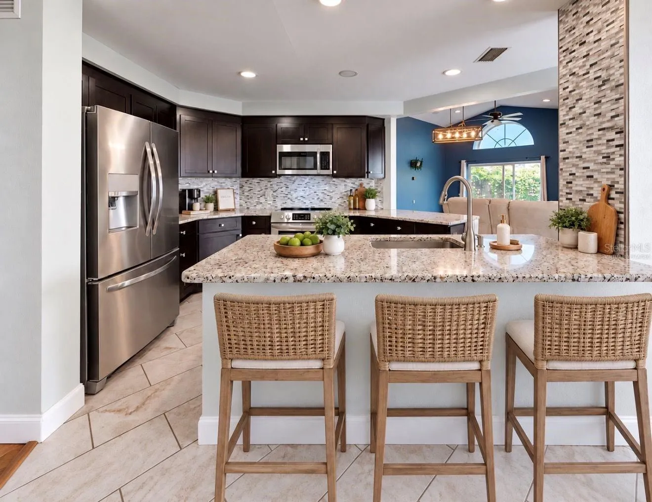 Virtually staged- Kitchen/ breakfast bar