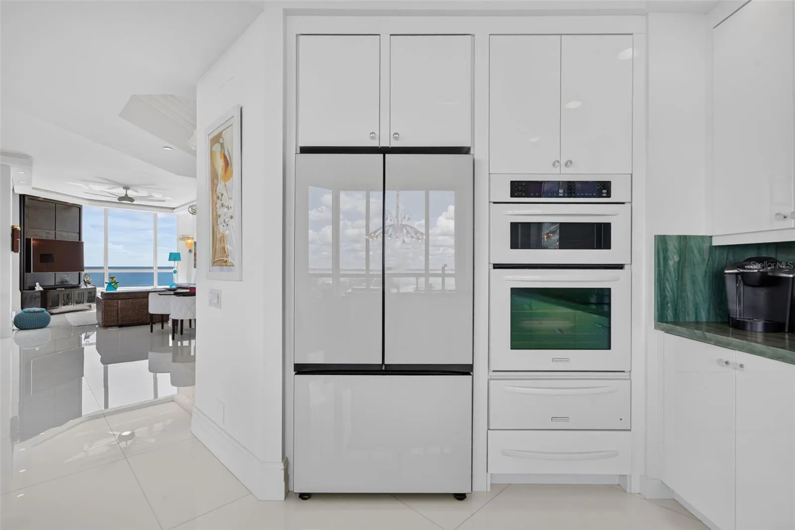 Kitchen with slight den view
