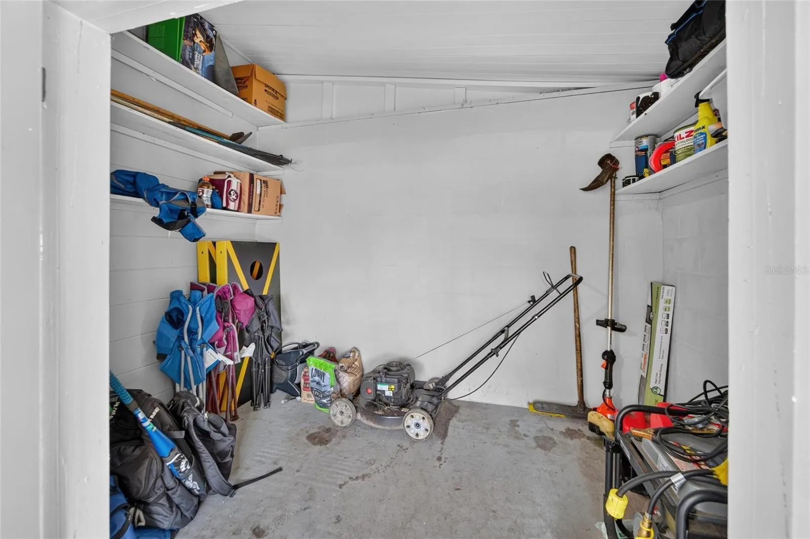storage area inside patio