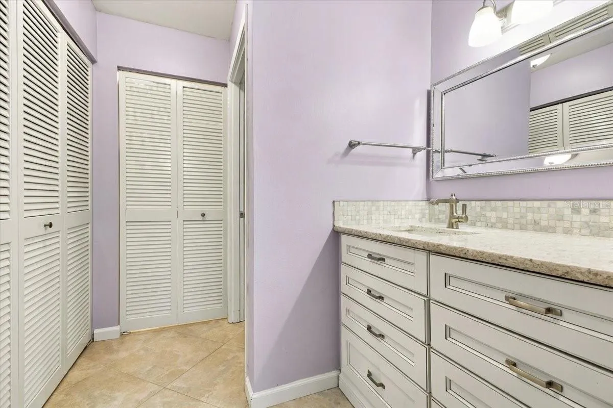 Primary bathroom with two closets