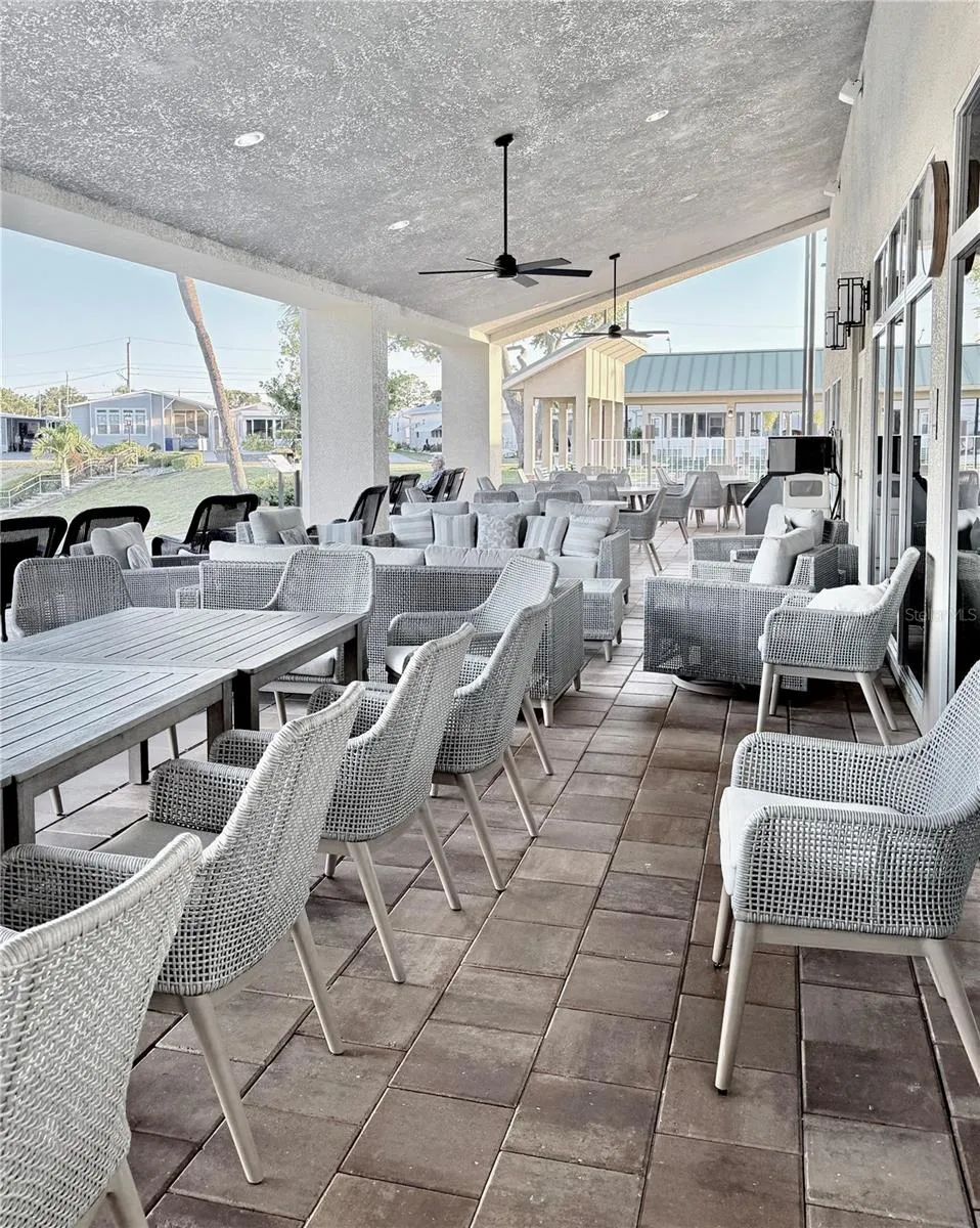 Outdoor Tables overlooking the waterway