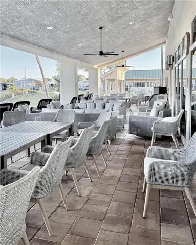 Outdoor Tables overlooking the waterway