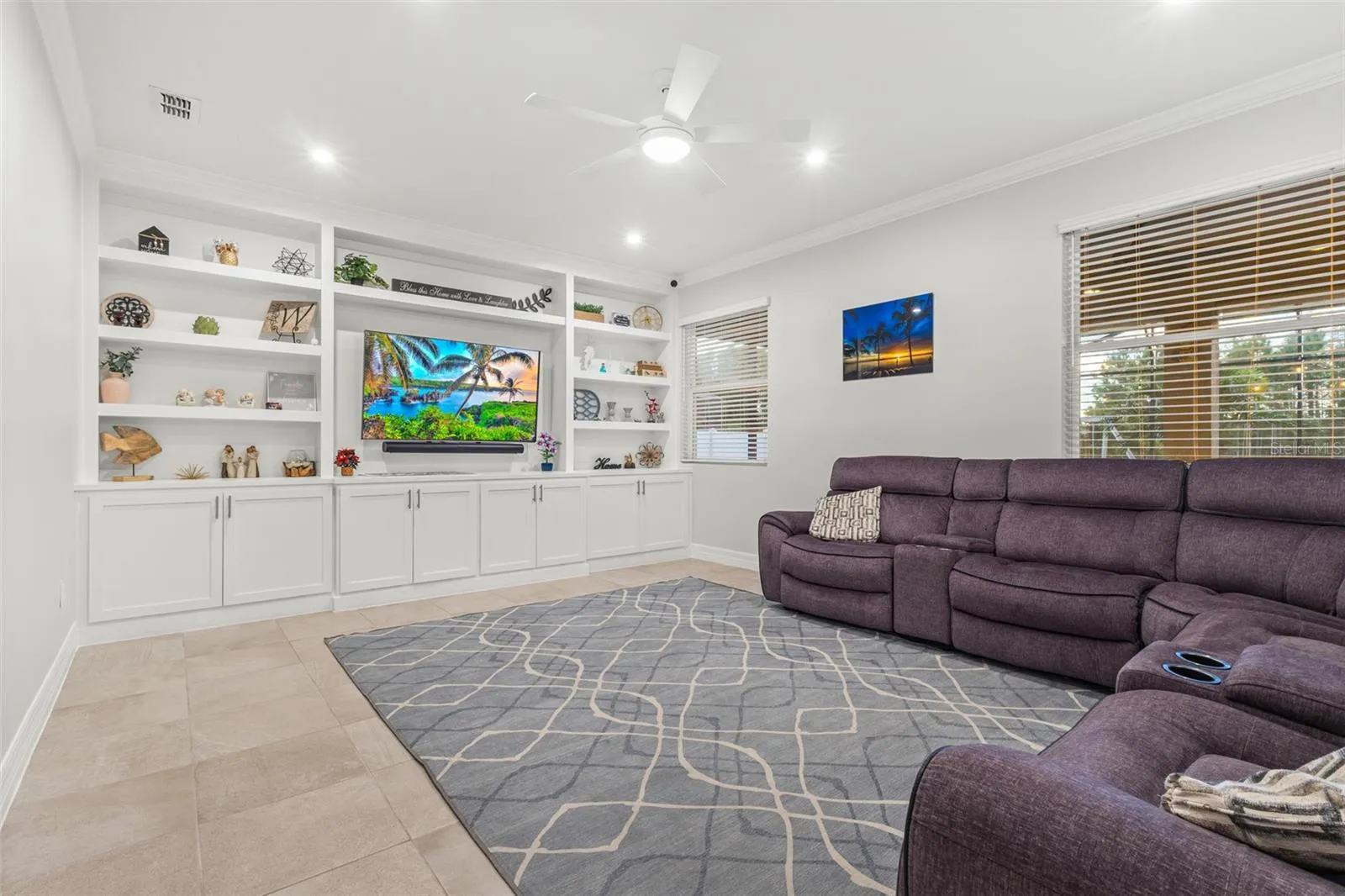 Custom built in entertainment wall