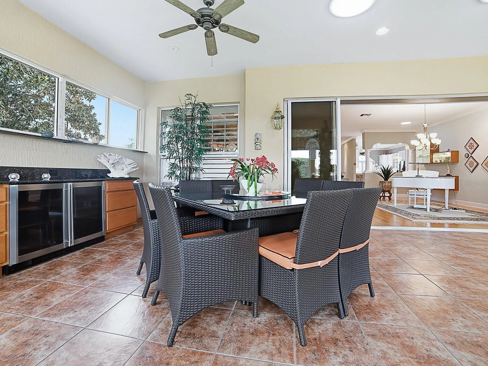 CARDS ANYONE? GATHER WITH FAMILY AND FRIENDS. CONVENIENT BEVERAGE COOLERS AND COUNTER SPACE.