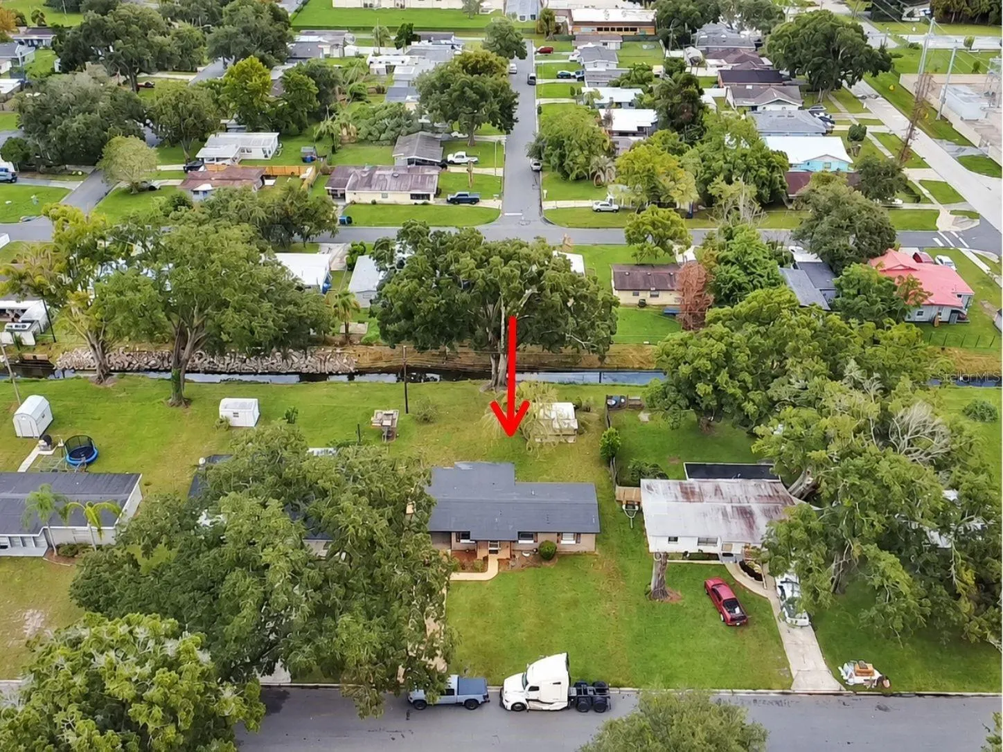 Aerial of neighborhood