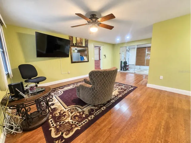 Living room view to the dining room