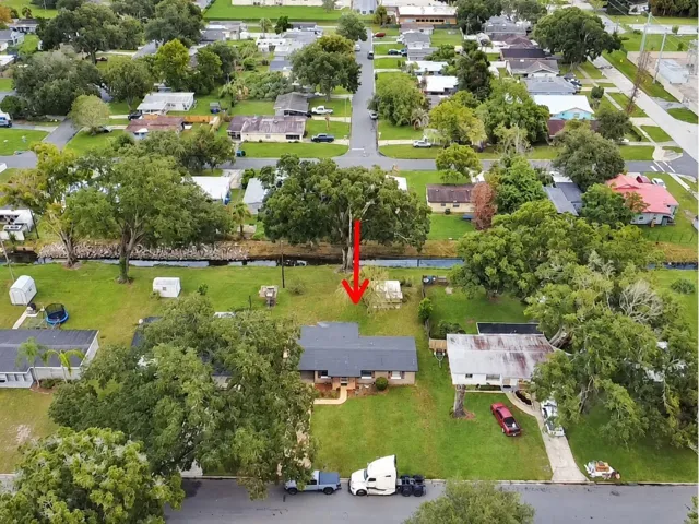 Aerial of neighborhood