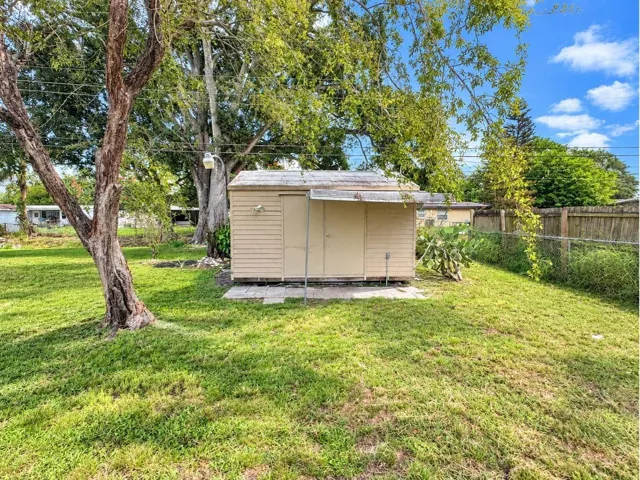Shed in backyard