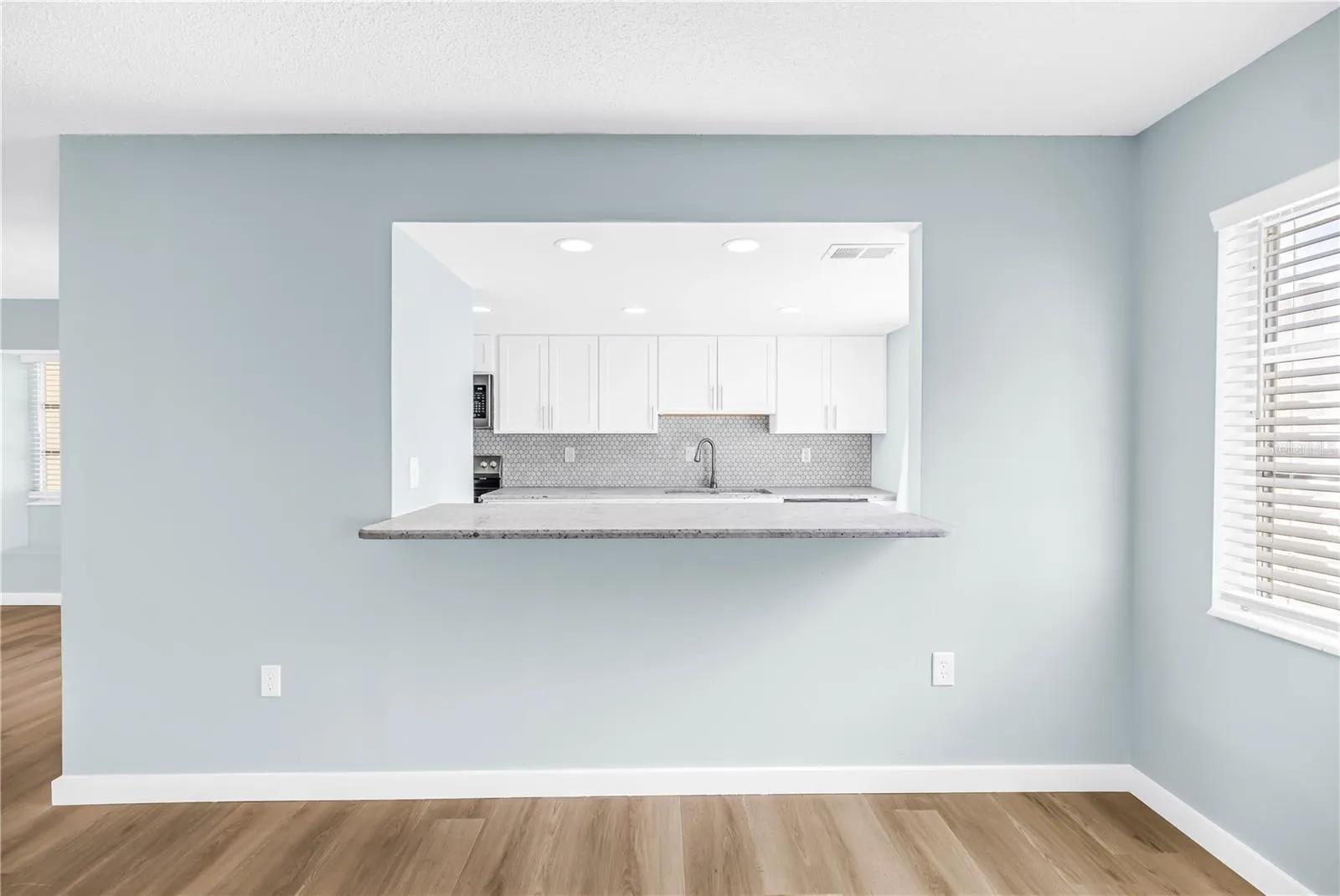 Family Room view to kitchen