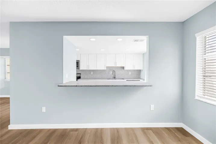 Family Room view to kitchen