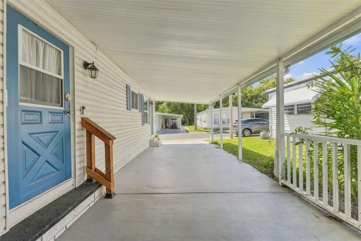 Front back of carport looking out towards street