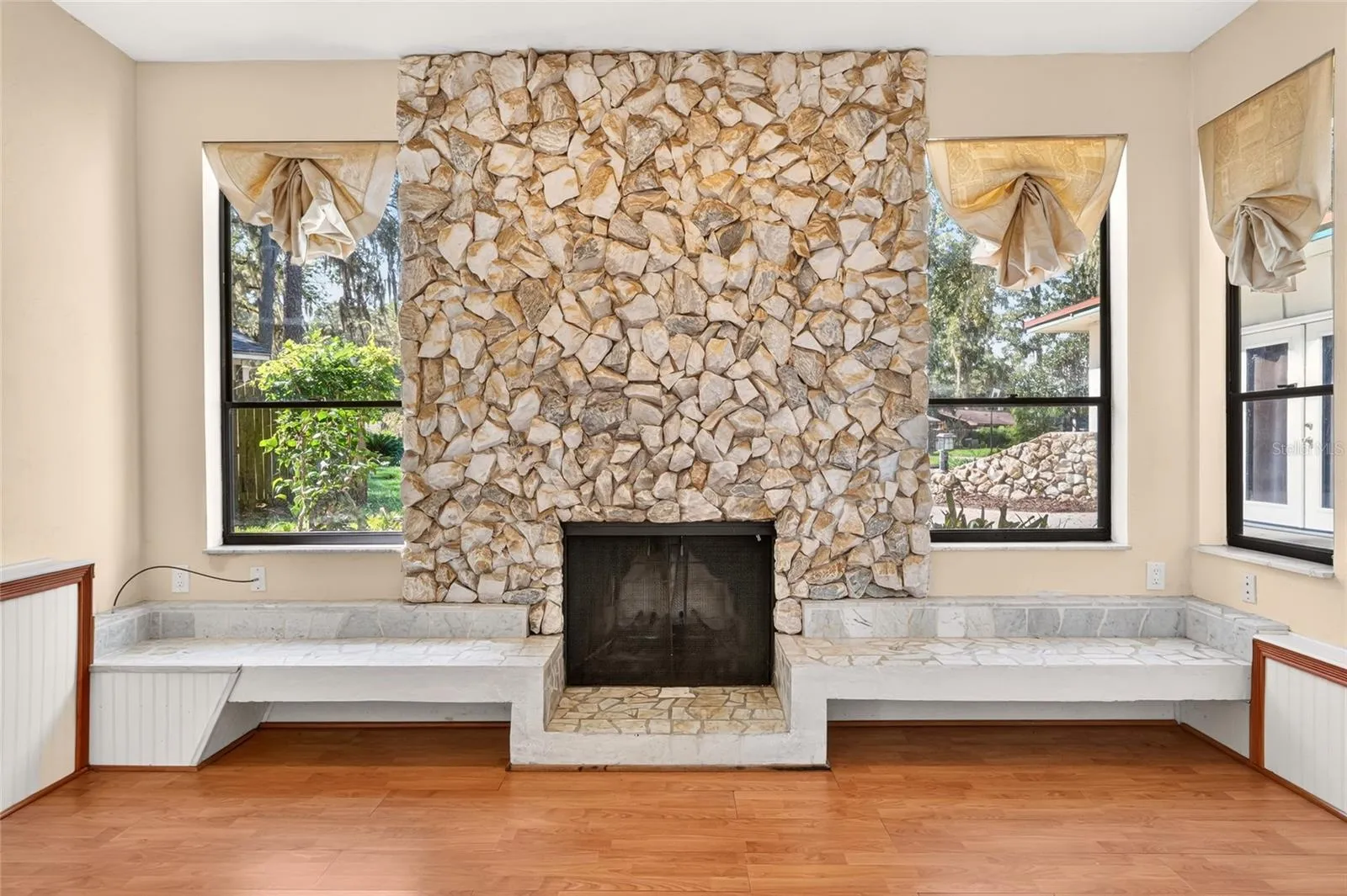 Wood Burning Fireplace in Living Room