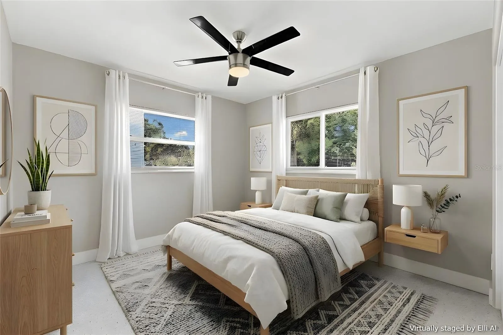 bedroom 2 AI staged