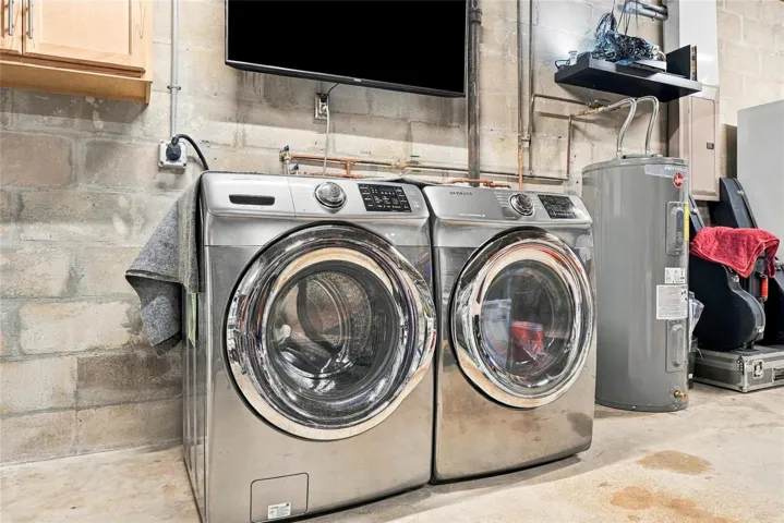 washer dryer in garage