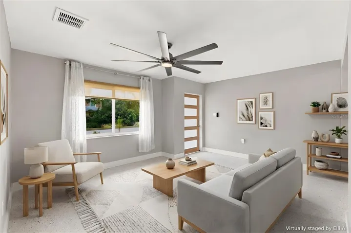 living area AI staged