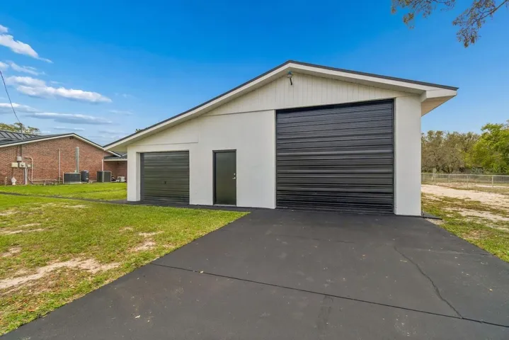 Detached garage with RV hookups