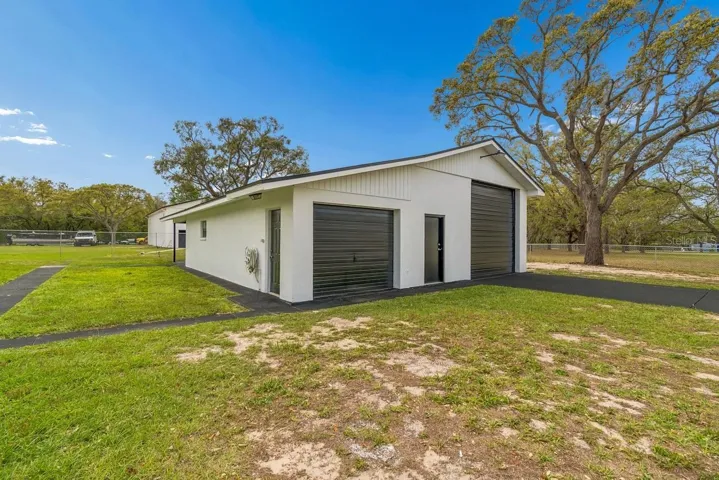Detached garage with RV hookups