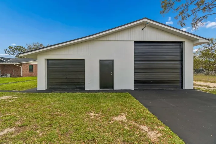 Detached garage with RV hookups