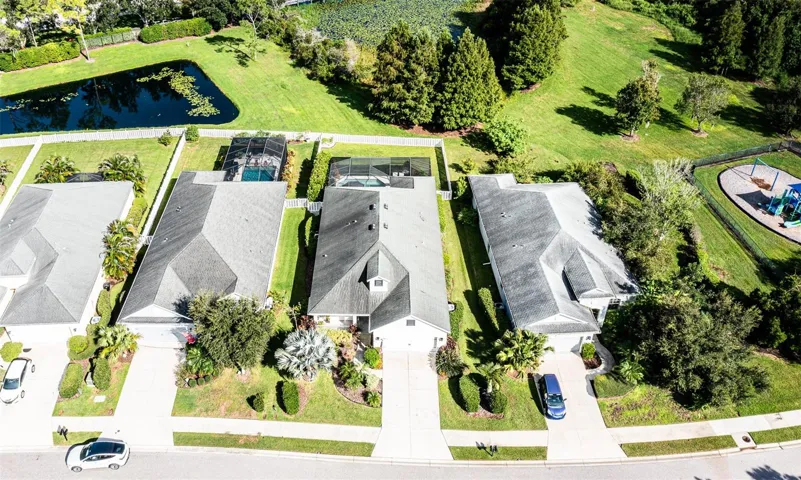 Drone of Lot and Backyard Green space