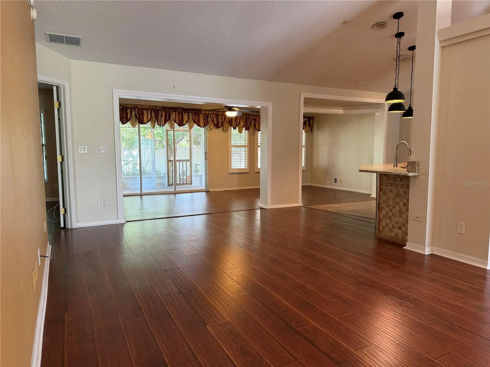 Looking in from the front door.