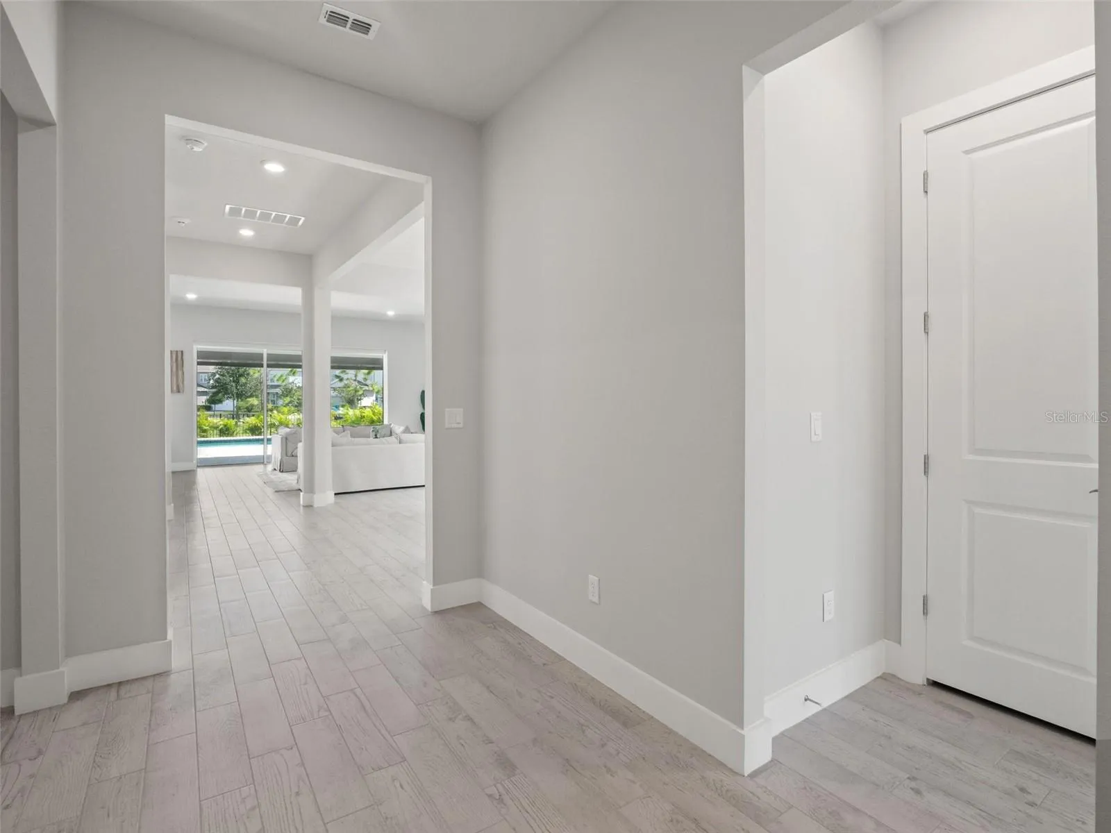View from Front Door-Downstairs BR to right