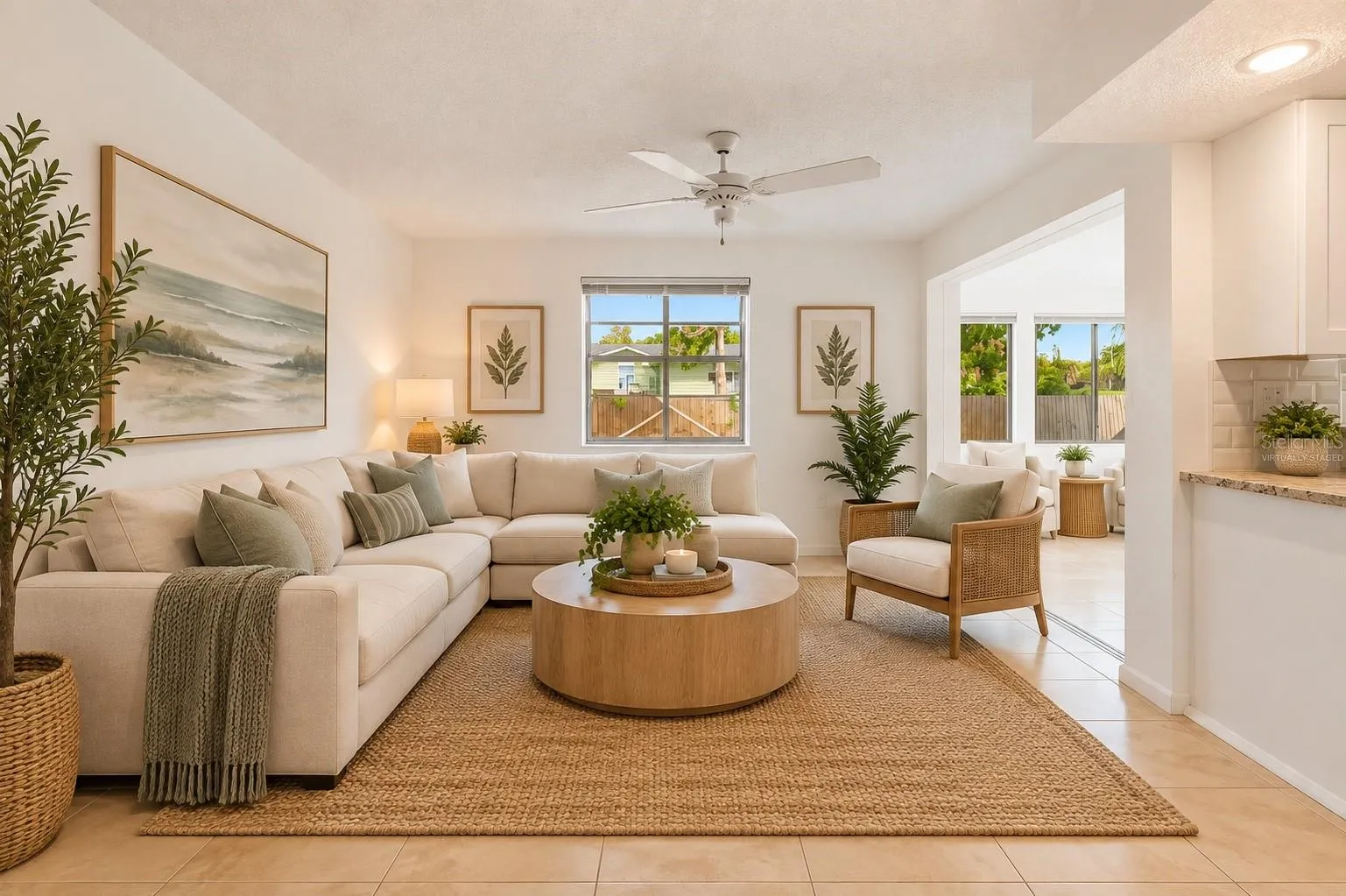 Virtually Staged Family Room