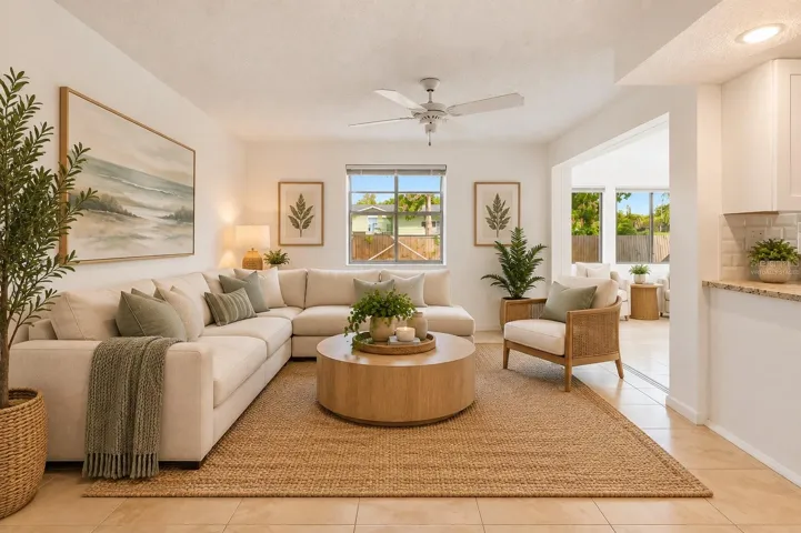 Virtually Staged Family Room