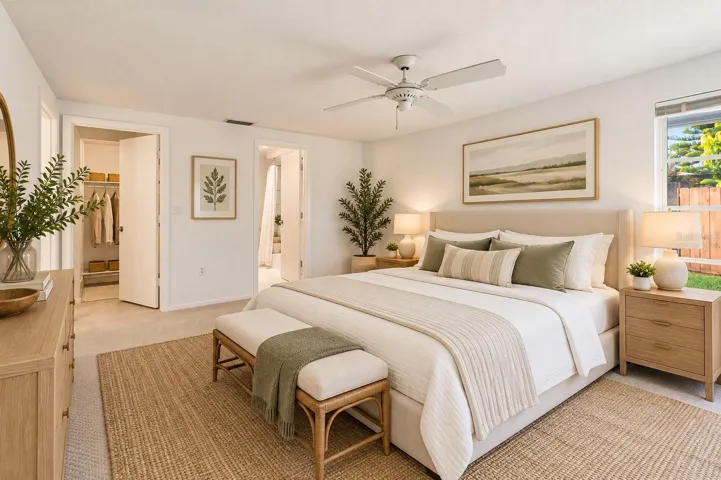 Virtually Staged Primary Bedroom