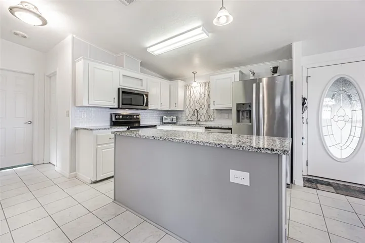 Spacious kitchen with center island