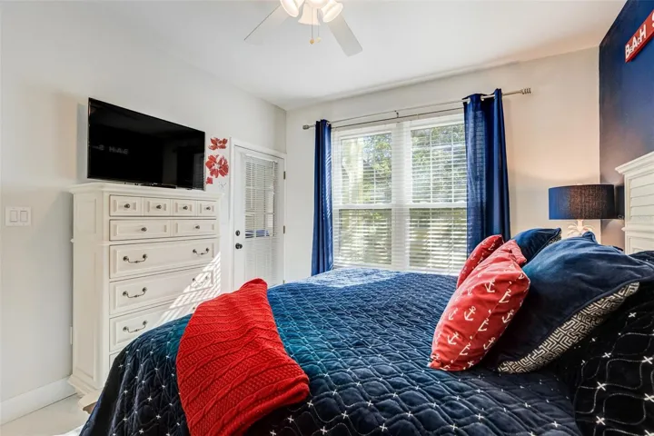Primary bedroom with french door to patio