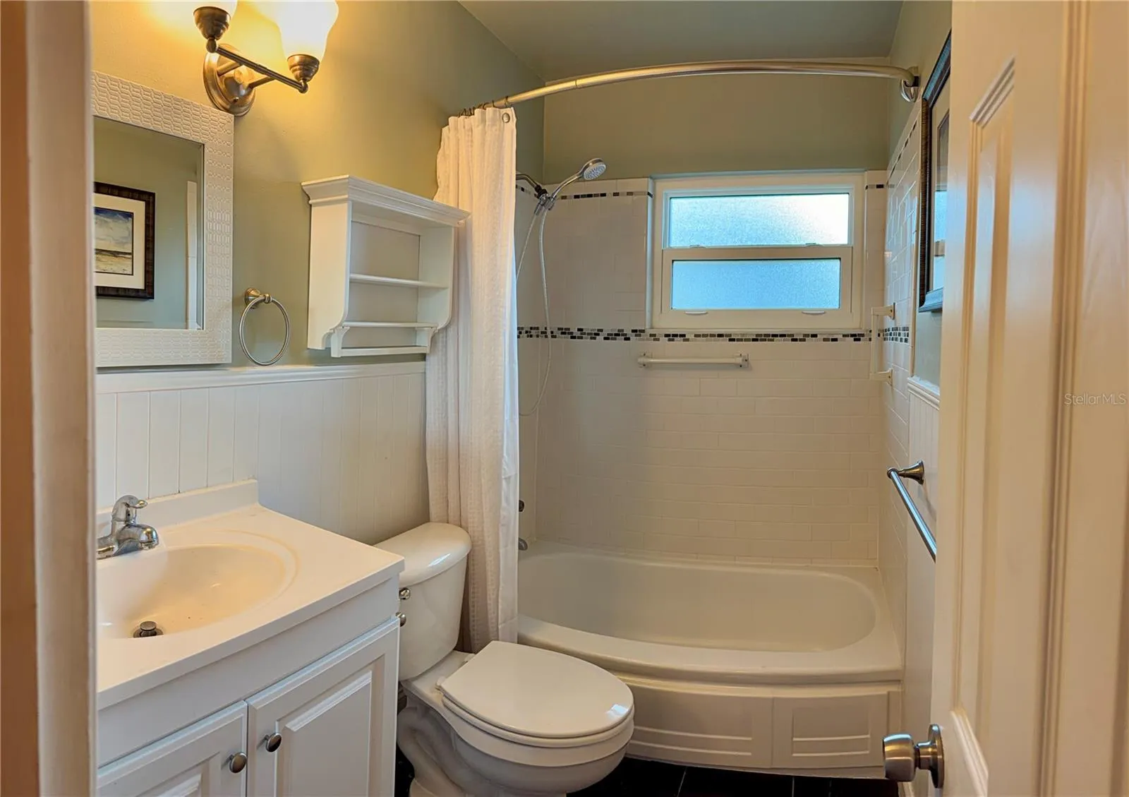 Main bath with tub and shower