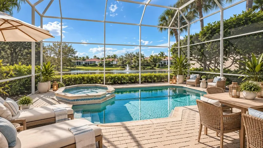 Virtually Staged pool area