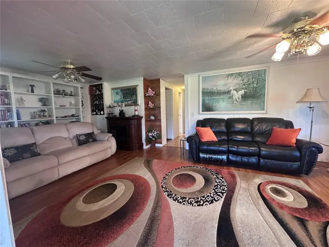 Living room with golf course view