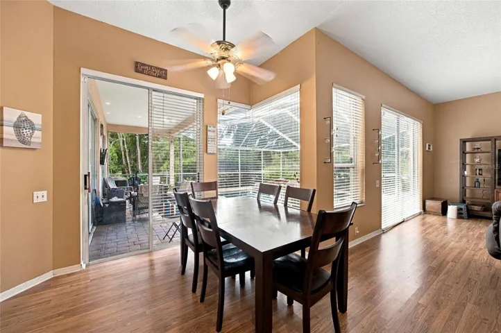 Breakfast Nook with Sliding Entrance to Enclosed Patio